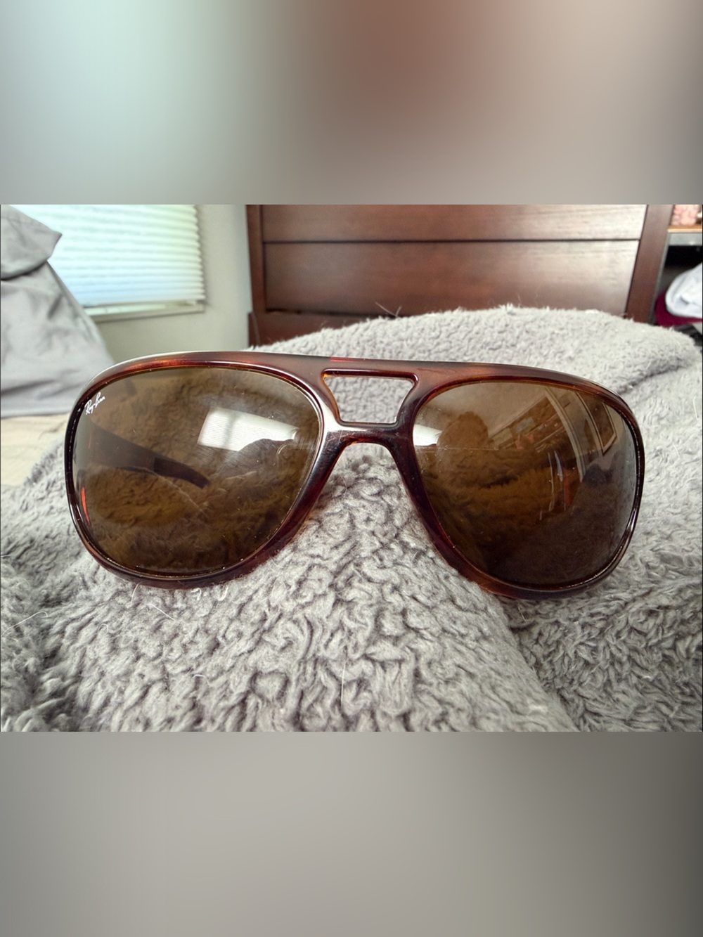 Ray-Ban Women's Aviator Sunglasses - Brown Frame with Brown Lenses